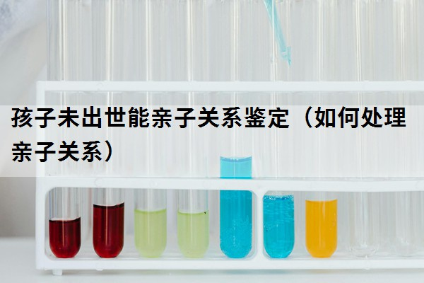 孩子未出世能亲子关系鉴定